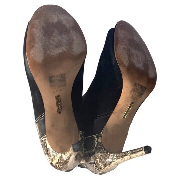 LOUISE ET CIE Hestia Snakeskin Peep‎ Toe Booties size 10M Leather 4" heel - Picture 6 of 6